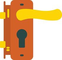 Door Handle and Lock Flat Icon vector