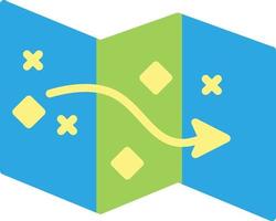 icono plano del mapa del tesoro vector