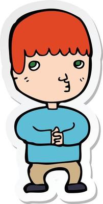 sticker of a cartoon man thinking