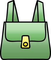 gradient shaded cartoon green bag vector