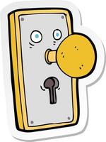 sticker of a cartoon door knob vector