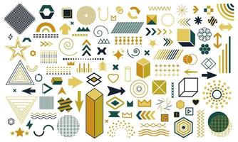 Collection of memphis elements of various shapes. Memphis design background. Vector illustration