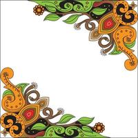 Vector frame with Javanese style corner ornament