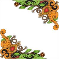 Vector frame with Javanese style corner ornament