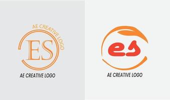 Flat ae logo templates collection vector