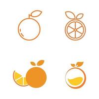 conjunto de diseño de plantilla de ilustración de vector de logotipo naranja