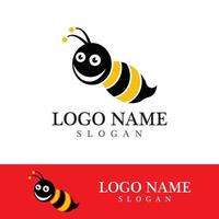 Bee logo vector icon illustration