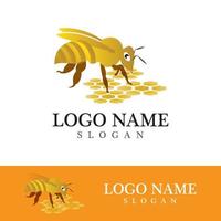 abeja logo vector icono ilustración