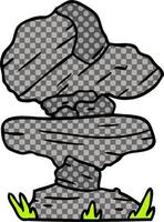 cartoon doodle of grey stone boulders vector