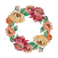 watercolor wreath flower clipart vector