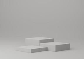 Realistic 3d jewelry showcase white podium, Abstract geometric podium with shapes, 3d rendering studio for cosmetic product minimal scene with platform photo