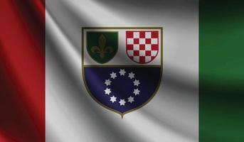 bandera de la federación de bosnia y herzegovina ondeando. antecedentes para el diseño patriótico y nacional vector
