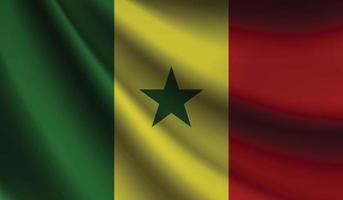 bandera de senega que agita el fondo para el diseño patriótico y nacional vector