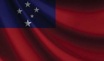 bandera de samoa que agita el fondo para el diseño patriótico y nacional vector