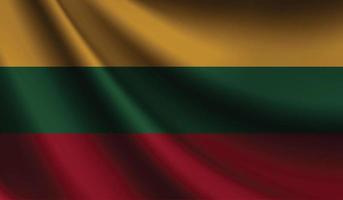 Lithuania flag waving. Background for patriotic and national design vector