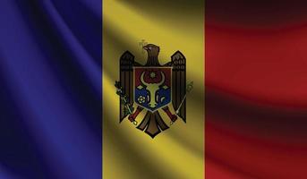 Moldova flag waving. Background for patriotic and national design vector