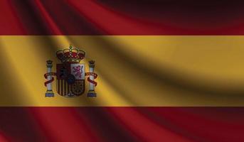 Spain flag waving Background for patriotic and national design vector