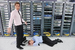 system fail situation in network server room photo