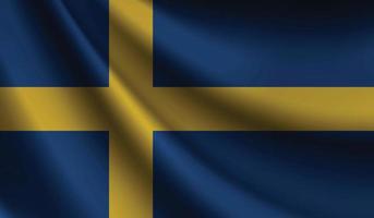Sweden flag waving Background for patriotic and national design vector