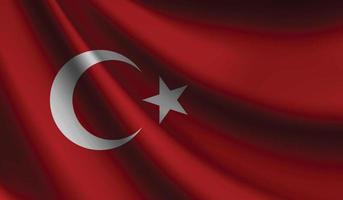 bandera de turquía que agita el fondo para el diseño patriótico y nacional vector