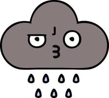 cute cartoon storm rain cloud vector