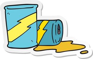 sticker of a cartoon soda cans vector