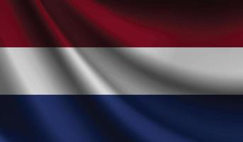 bandera holandesa ondeando. antecedentes para el diseño patriótico y nacional vector