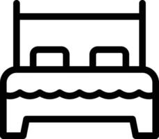 ilustración de vector de cama doble en un fondo. símbolos de calidad premium. iconos vectoriales para concepto y diseño gráfico.