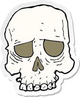 sticker of a cartoon spooky skull vector