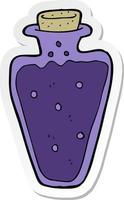 sticker of a cartoon potion vector