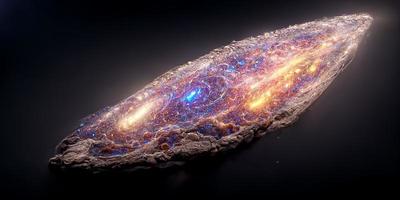 Nebula Milkyway and galaxies in space 3D photo