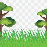 Vector design of a green natural landscape with grass and plant