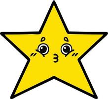 cute cartoon gold star vector