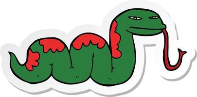 sticker of a cartoon slithering snake vector