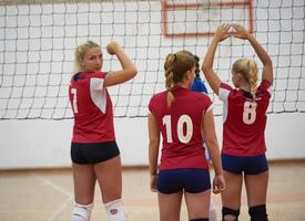 vista del juego de voleibol foto