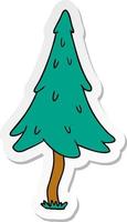 sticker cartoon doodle of woodland pine trees vector