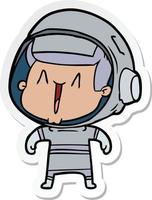 sticker of a cartoon astronaut man vector