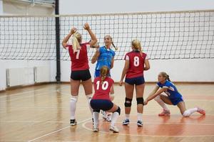 vista del juego de voleibol foto