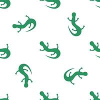 Children s seamless pattern with a lizard on white background. vector