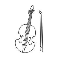 garabato de violín dibujado a mano. instrumento musical en estilo boceto. ilustración vectorial aislado sobre fondo blanco vector