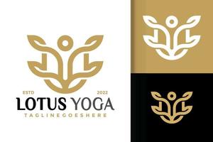 diseño de logotipo de yoga de loto con letra u, vector de logotipos de identidad de marca, logotipo moderno, plantilla de ilustración vectorial de diseños de logotipos