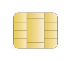 Golden Chip Sim Credit Debit Card Element Electronic Icon Illustration vector