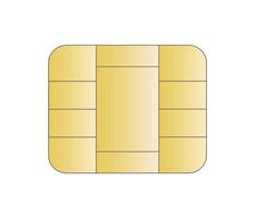 Golden Chip Sim Credit Debit Card Element Electronic Icon Illustration vector