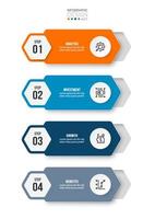 Infographic template business concept with workflow. vector