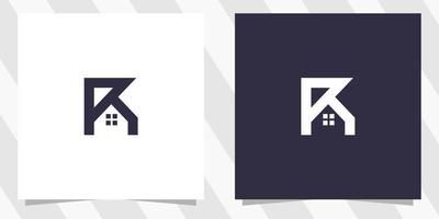 letter r with home logo design vector