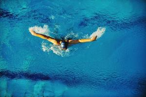 Swimmer in pool photo