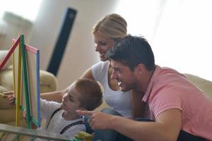 family drawing on school board at home photo