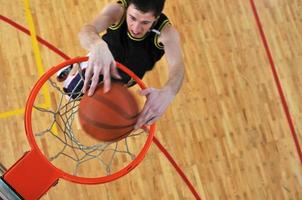 Basketball hoop view photo