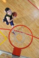 Playing basketball view photo