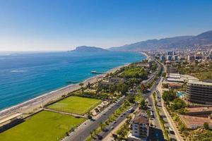 Alanya 2022 Antalya aerial city with beach and sea photo